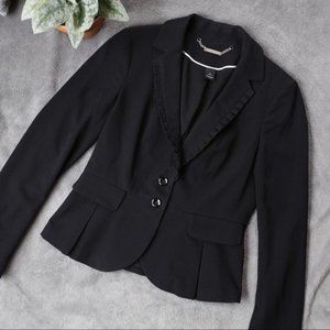 WHBM Black Career Blazer Peplum Ruffle 12